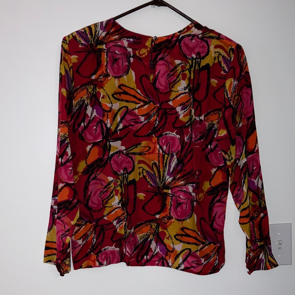 Vibrant Floral Blouse - Red and Yellow - Picture 2 of 8